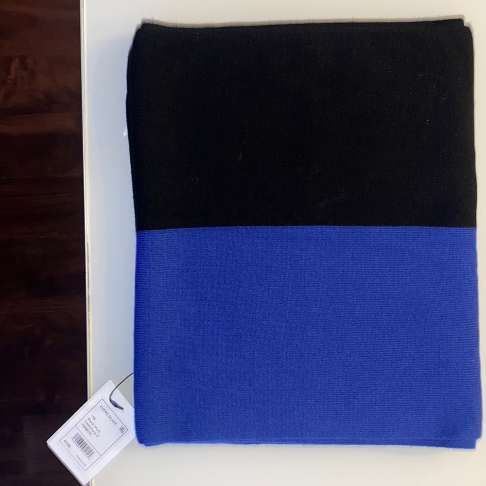 Theory Color-Blocked Cashmere Scarf; BLACK MULTI ; ONE SIZE;